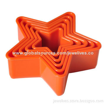 5-point cookie cutter set of six, made of food-safe plasticNew